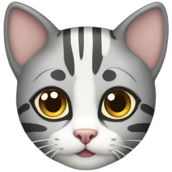 gray striped cat with white spots emoji