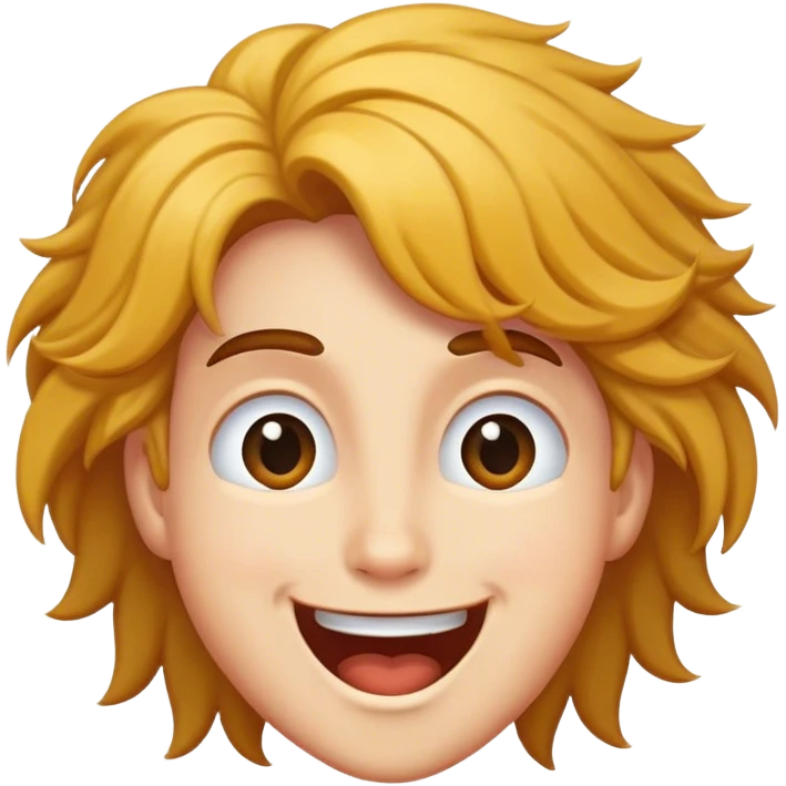 Happy with hair emoji