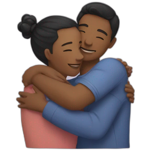 hug two nonbinary people emoji