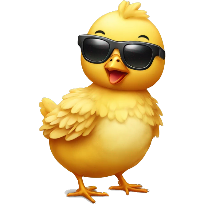 A baby chicken with sunglasses  emoji