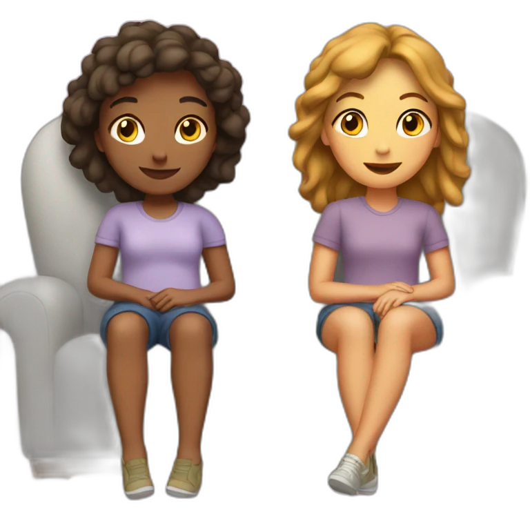 Two girls in a Comfy sofa emoji