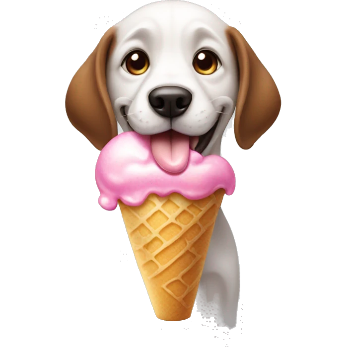 Dog with icecream emoji