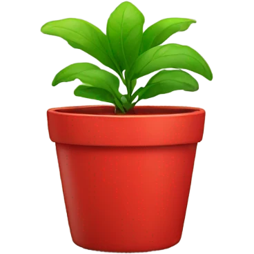 A green plant with red pot emoji