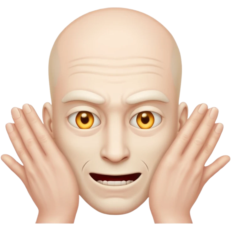 Mischievous evil man with hands infront of face emoji