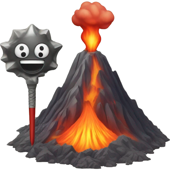 An alive volcano with a wand emoji