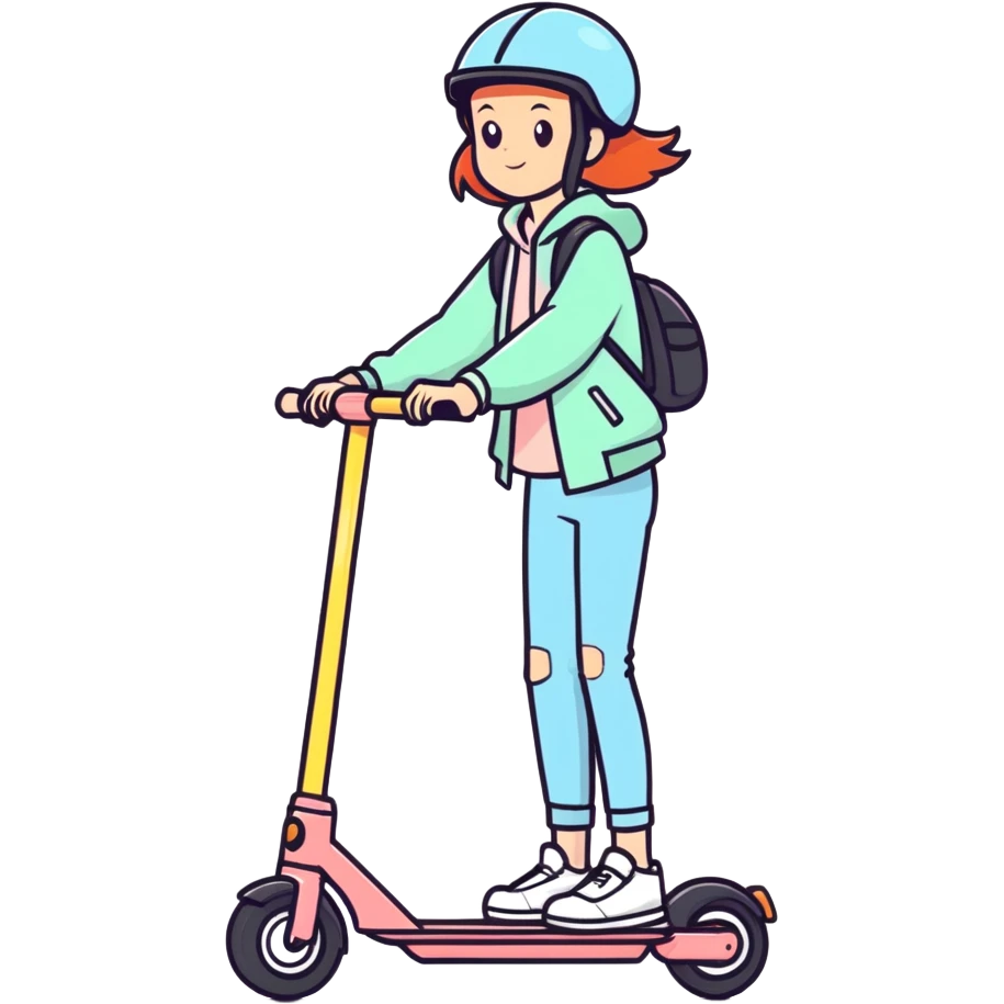 Teen girl on electric scooter emoji