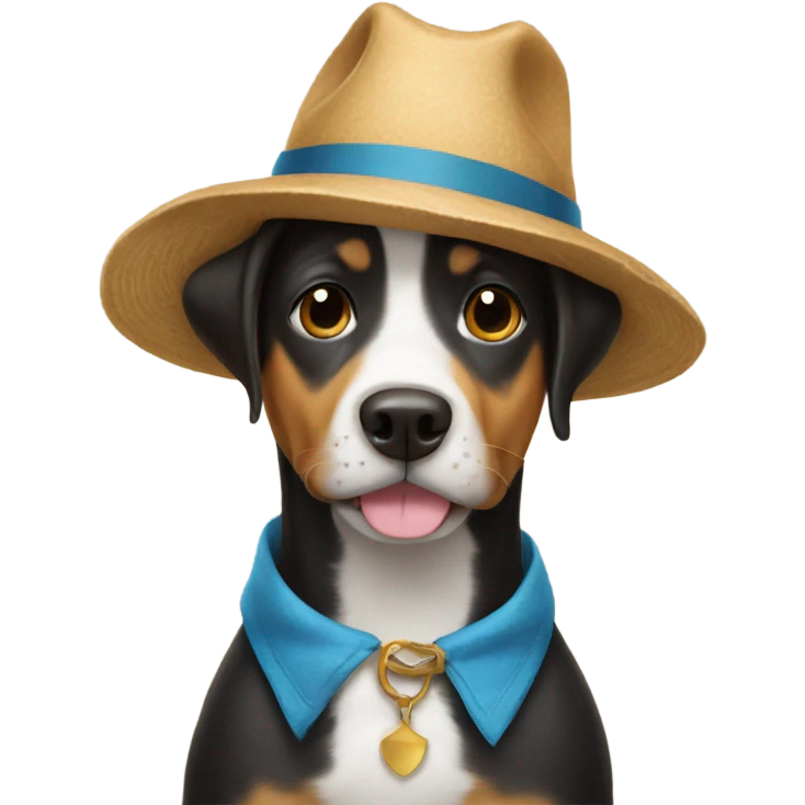 Dog wearing hat emoji