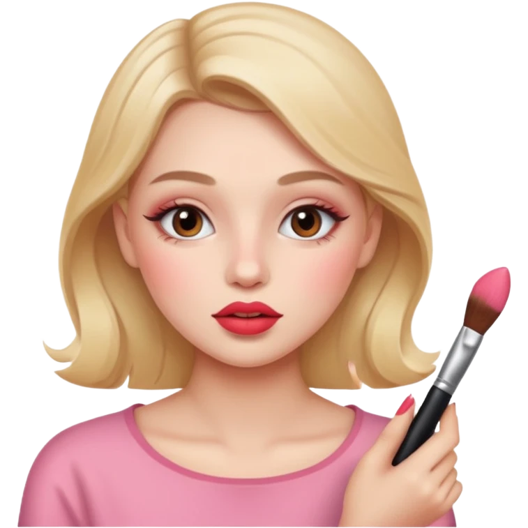 یک دختری که دارد ارایش می کند emoji