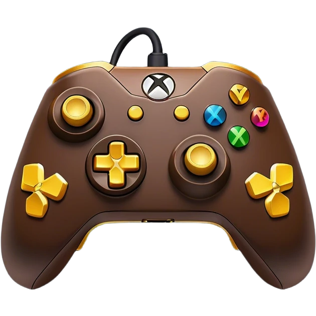 Clash of Clans aesthetic: Cinematic Playful Xbox Controller (Original Duke) Portrait Emoji, rendered in a 3D vector-style similar to standard emojis with minimal shading and bold, simplified shapes. A compact, distinct form with signature details, softly glowing with a modern gaming energy charm. Simplified yet unmistakably iconic, highly detailed and consistent, glowing with a soft radiance and high shine. Stylized with a touch of next-gen innovation and a soft glowing outline, capturing the essence of a beloved gaming relic with a friendly, playful manner! emoji