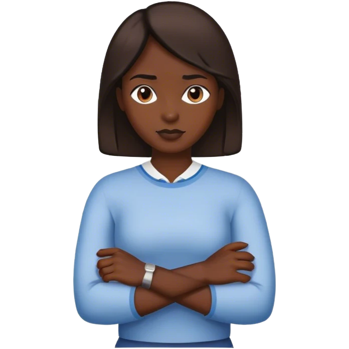 🙎🏽‍♀️ with crossed arms emoji