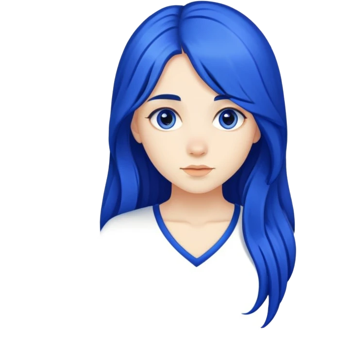 Girl with long royal blue hair  emoji