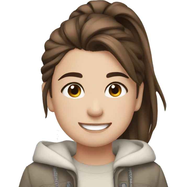 happy girl with ponytail emoji