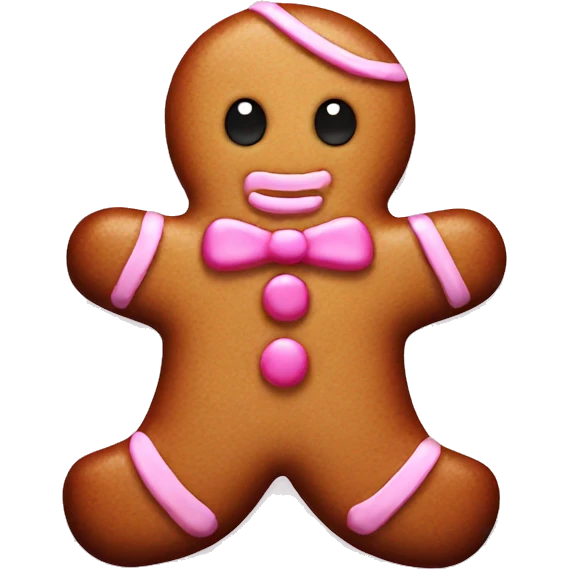 Pink gingerbread man emoji