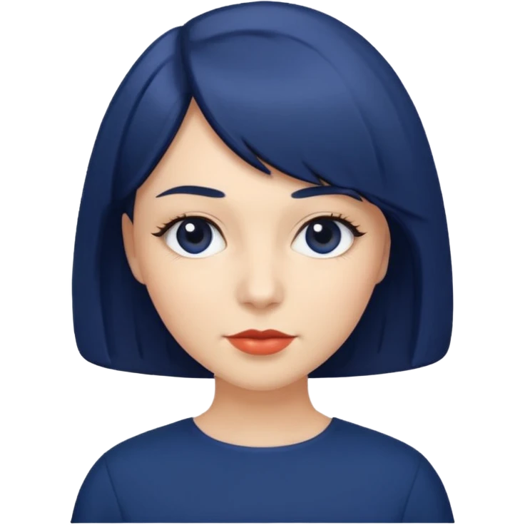 bob hairstyle in navy blue emoji