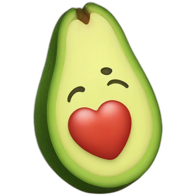 avocado head with heart shaped eyes emoji