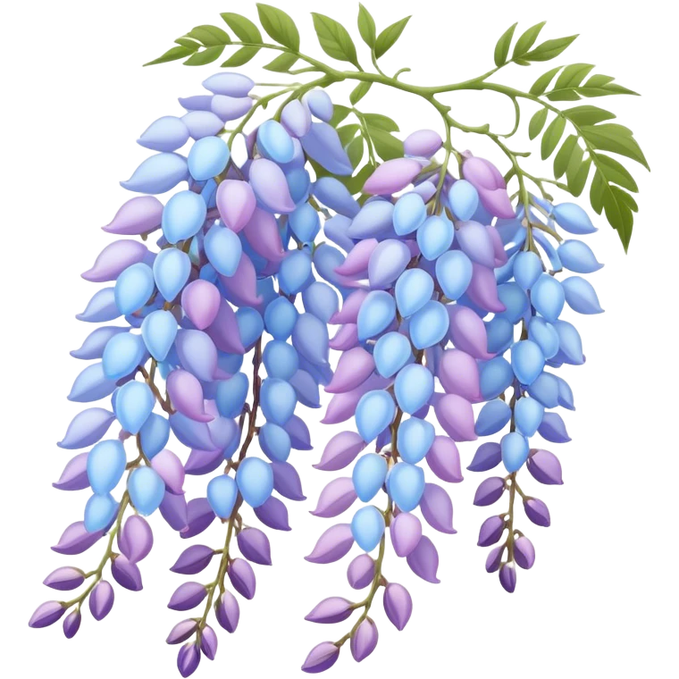 baby blue and light bubblegum pink, pink, pink wisteria emoji
