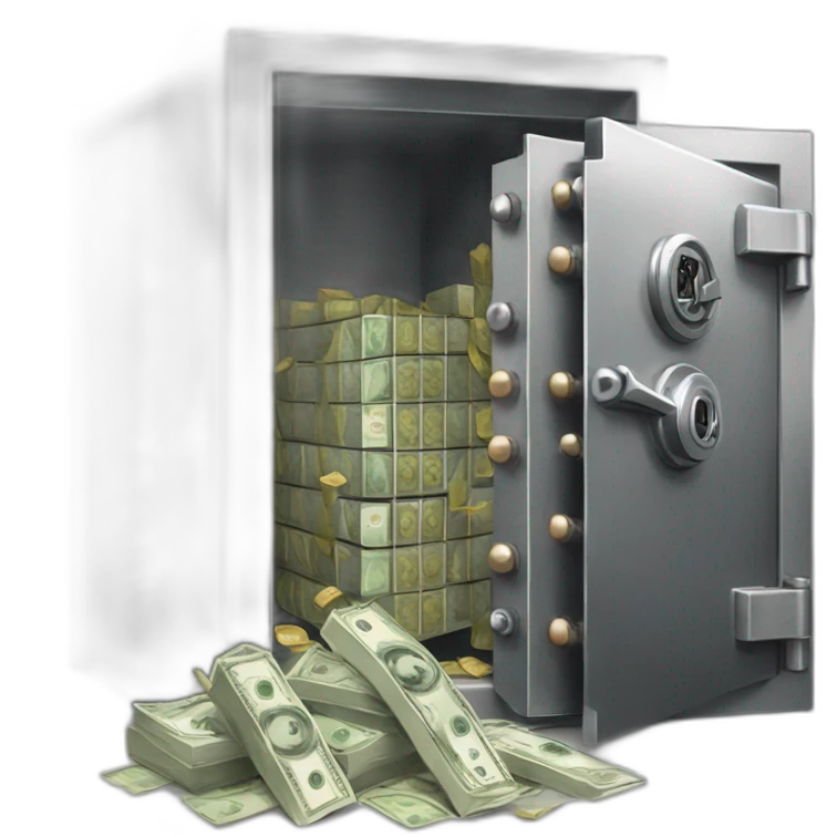bank vault with cash emoji
