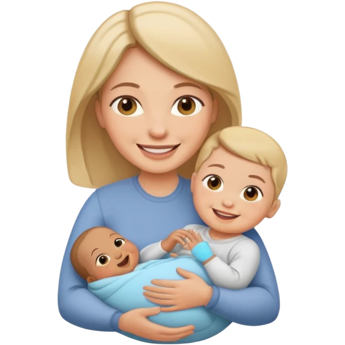 My wife with baby emoji