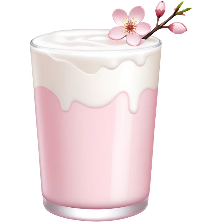 Cute Pastel pink and white Cherry Blossom Sakura Milk emoji