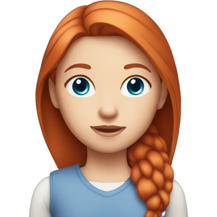 girl with straight red hair and blue eyes, fair skin emoji
