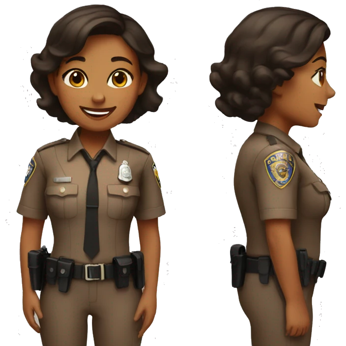 A police woman, brown skin, happy emoji