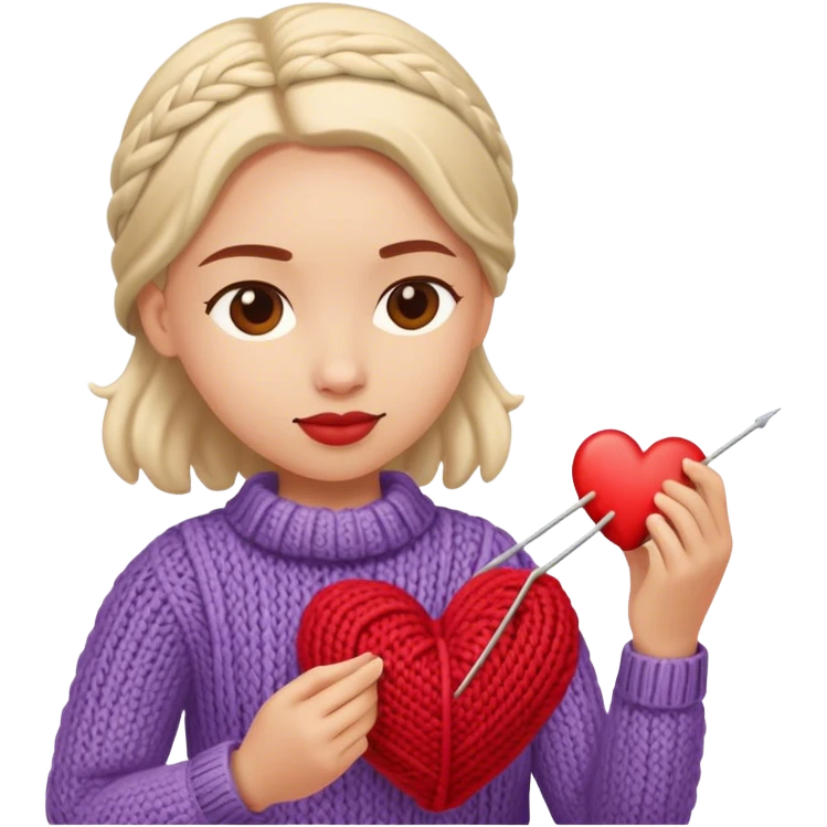 
Knitting a heart by hand emoji