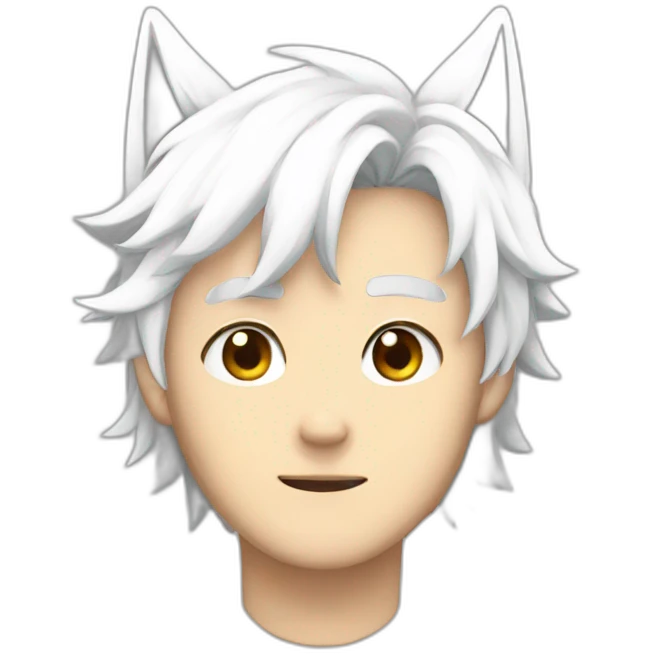 A anime man with white fox ears emoji