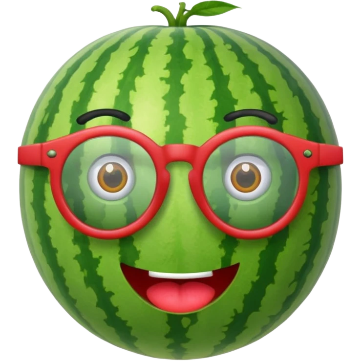 watermelon with glasses emoji