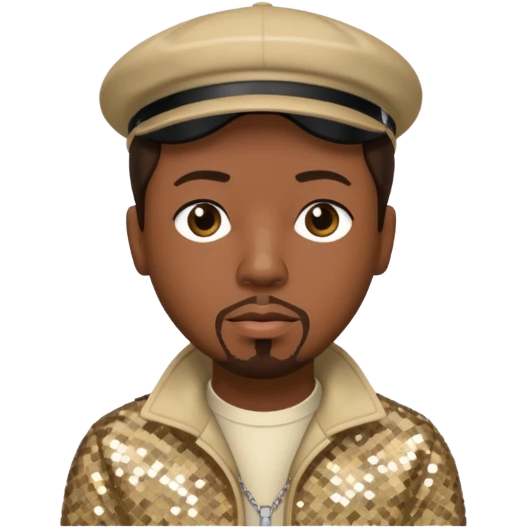 Nate Dogg with dark brown hair, beige sequin outfit emoji