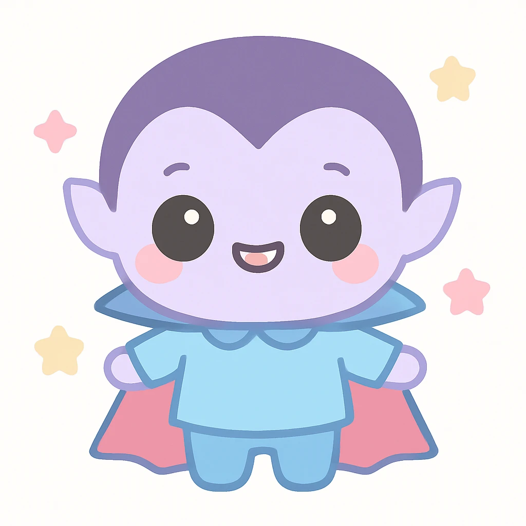 cute vampire, kawaii style emoji