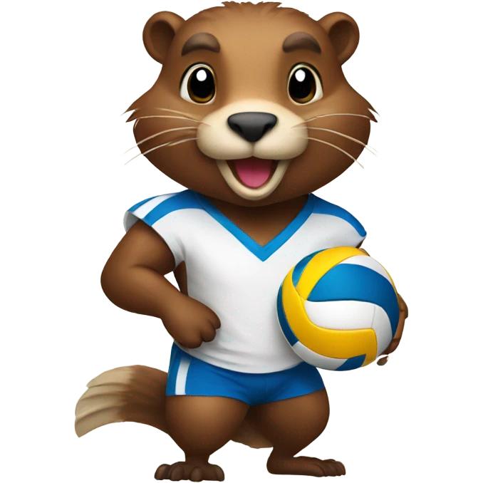 Beaver playing volleyball  emoji