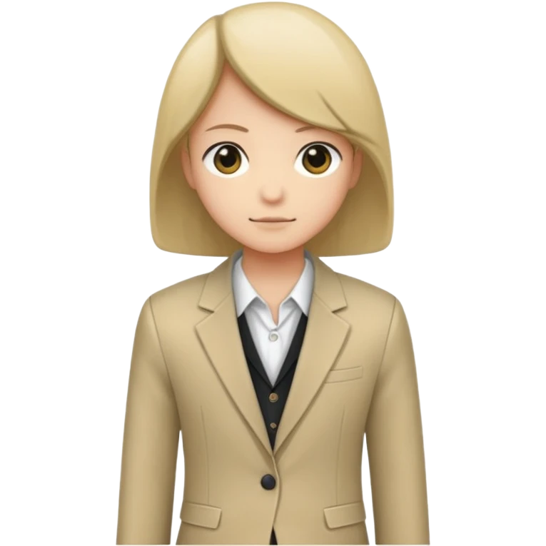 Blazer social manga longa bege emoji