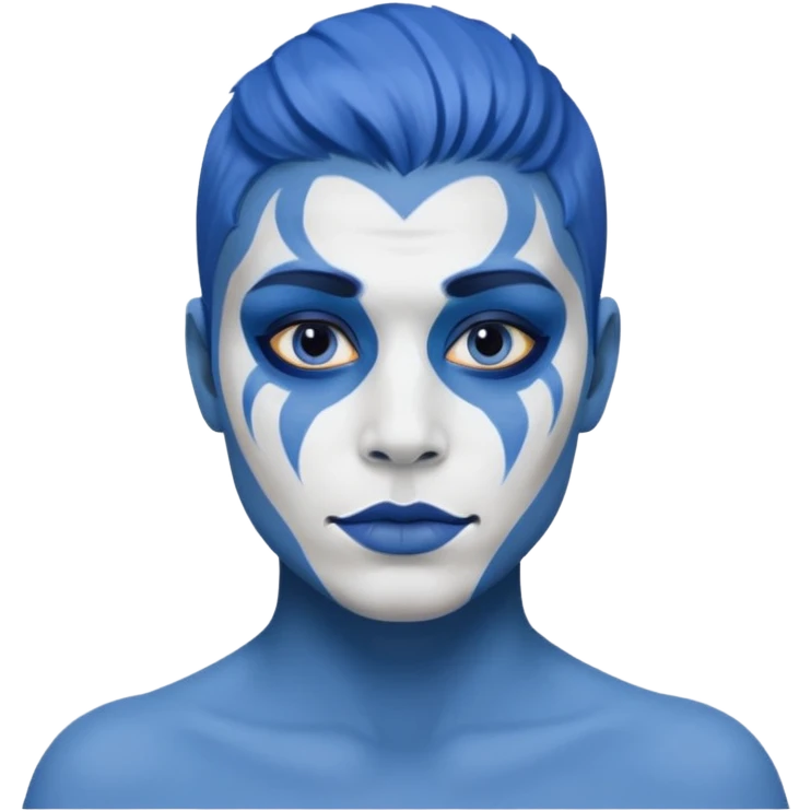 painted blue face body emoji