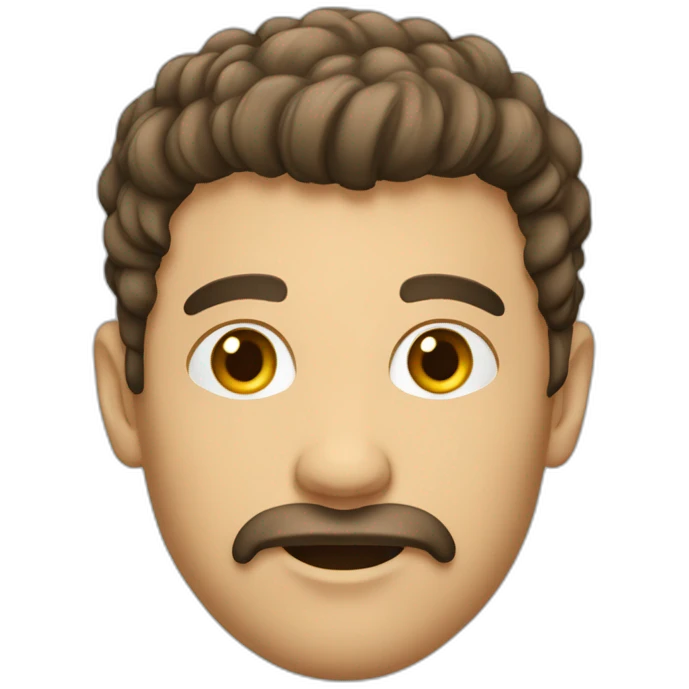 homme barbue cheveux frisé emoji