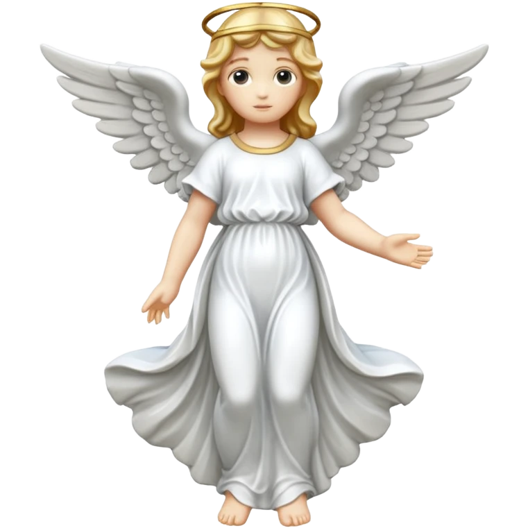 Plain white marble statue of an angel emoji