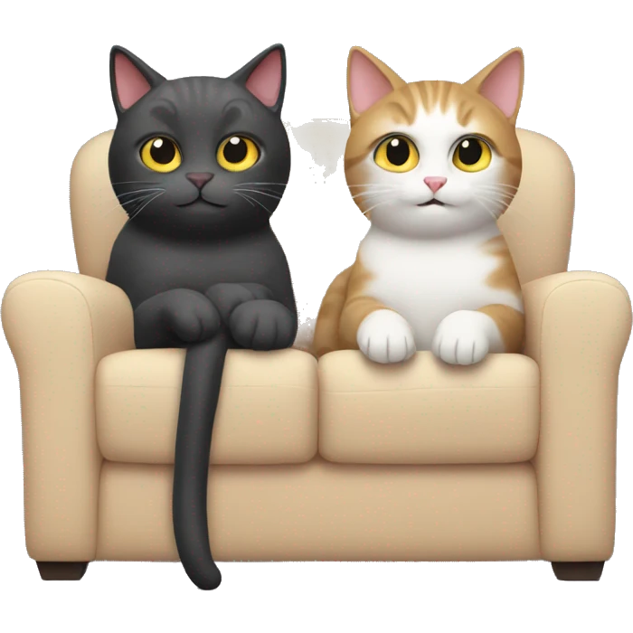 couple of cats watching tv emoji