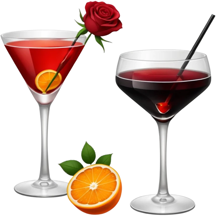 🍸+🍹🖤+🌹 (the liquid is black)  emoji