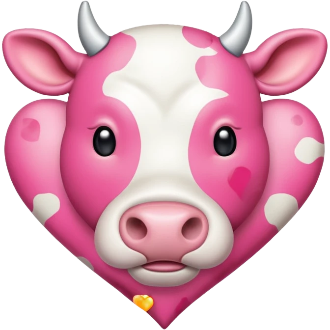 Pink cow spot print heart emoji