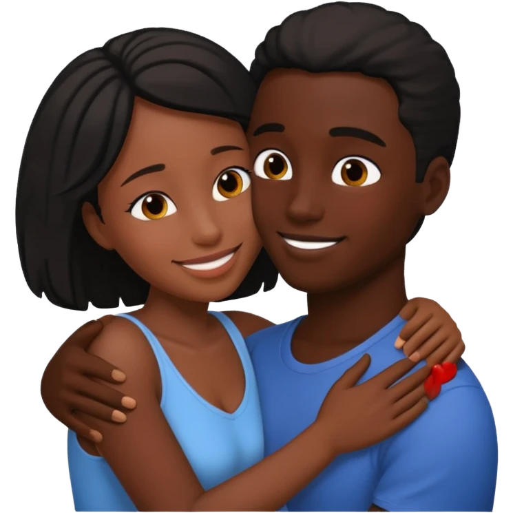 intimate moment between lovers. Black people emoji