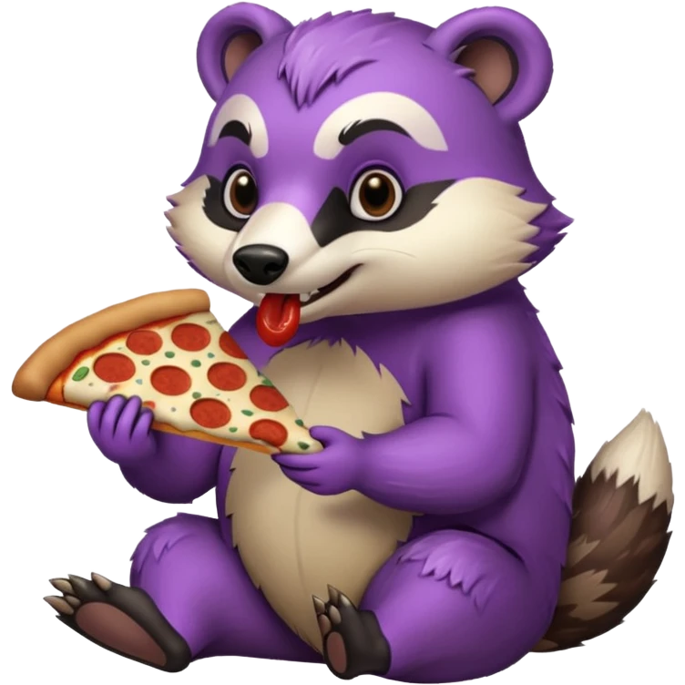 Purple Badger with pizza  emoji