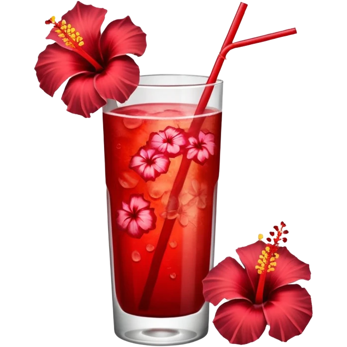 coconut drink with red flowers emoji