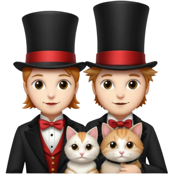 magician couple and their pet cat emoji