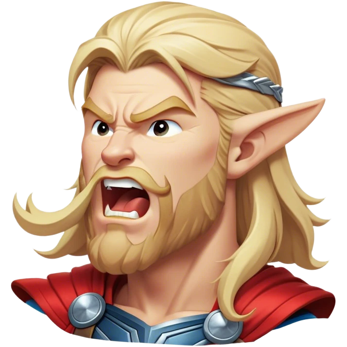 Cinematic Realistic Thor Portrait, head tilted slightly with a dramatic, wide-open yawn, revealing a relaxed yet powerful presence. The natural interplay of light accentuates his muscular contours and tender expression, balancing his legendary might with an unexpectedly human moment of repose. emoji