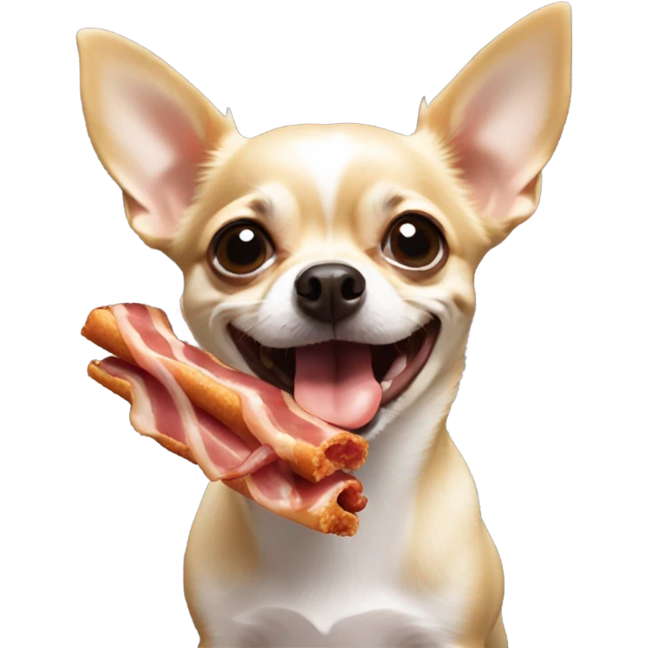 Chihuahua eats bacon emoji