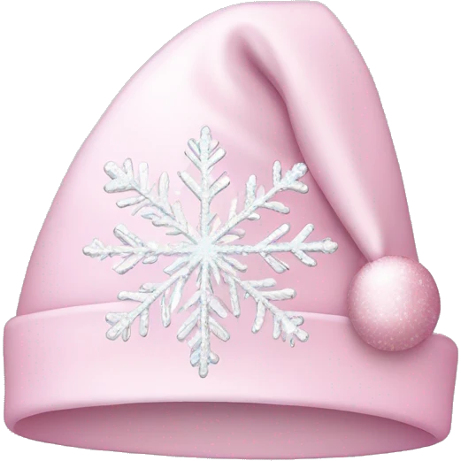 Light pink Santa hat with sparkly snowflakes  emoji