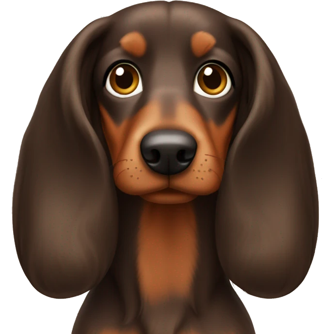 Teckel with long brown hair emoji