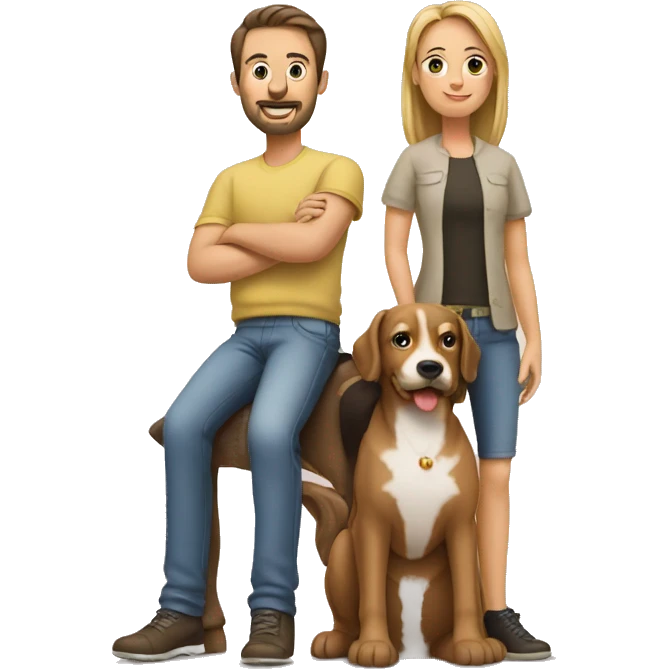 Familie mit 2 Hunden  emoji