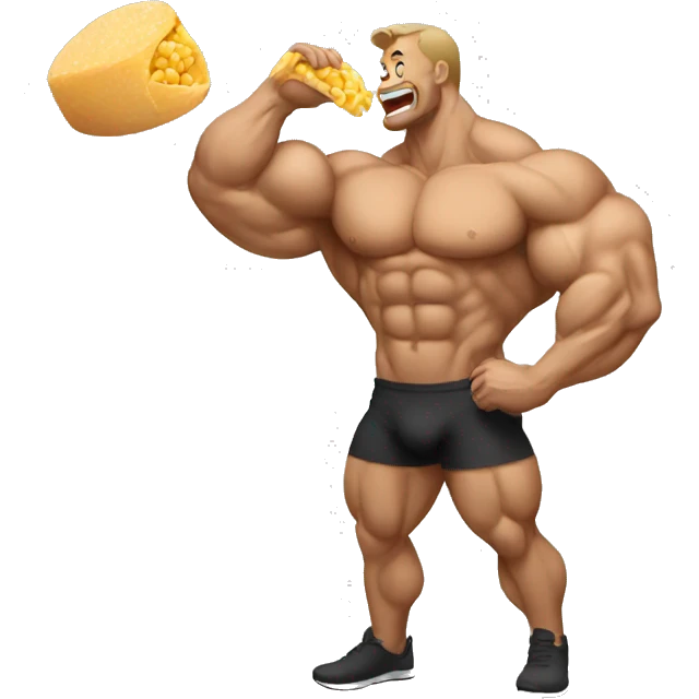 bodybuilder eating protein emoji