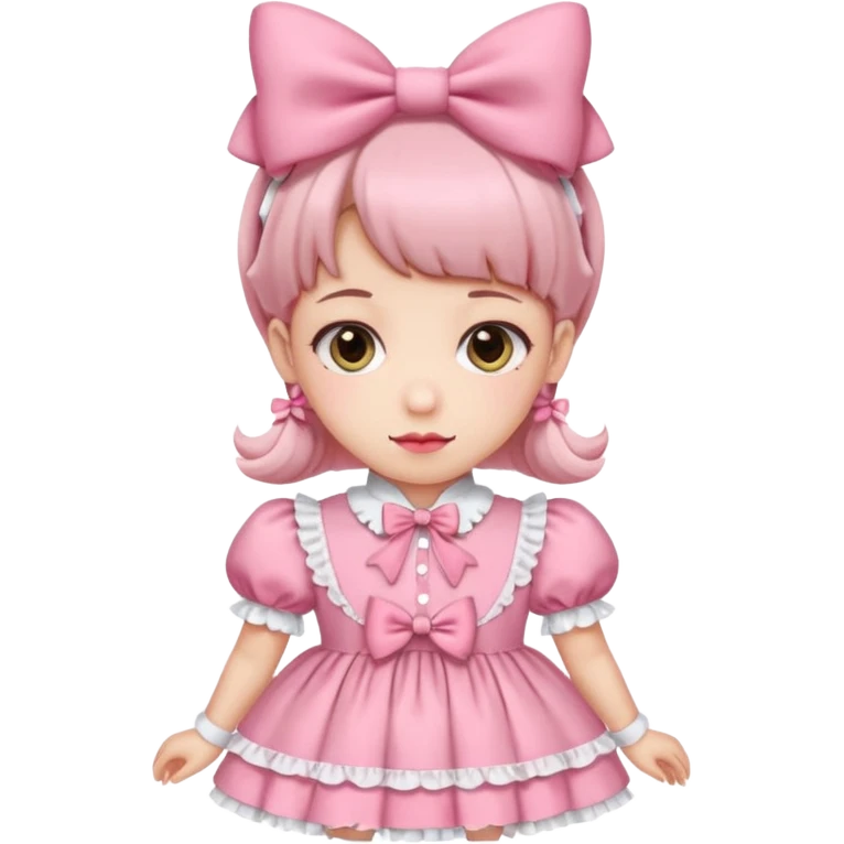 Fiyonklu ve pembe lolita giyen erkek çiz emoji