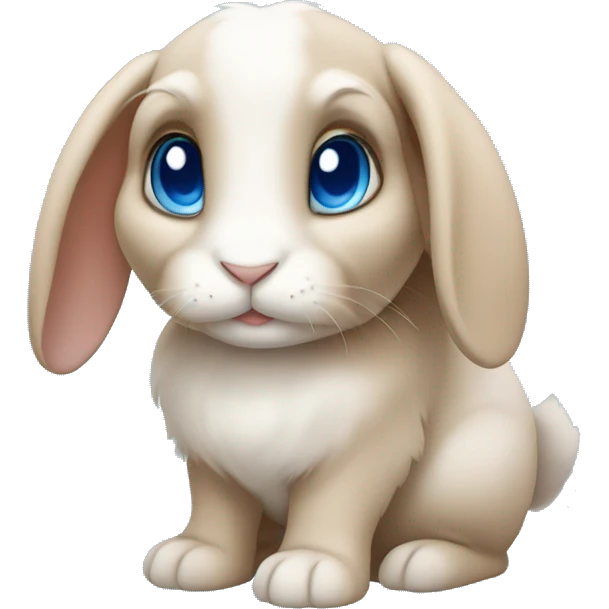 lop-eared rabbit with blue eyes emoji